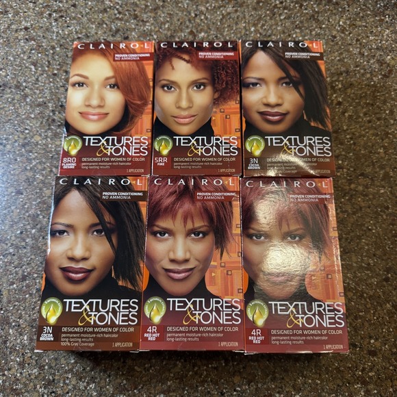 Clairol Textures & Tones Hair Dye Lot 6 Ammonia-Free Brown Red Mixed Shades - Picture 1 of 7